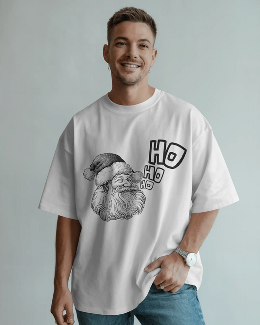 HO HO HO – Vintage Santa Sketch Oversized T-shirt